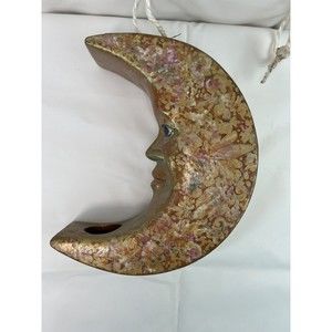 Luna Moon Ceramic Wall Decor Hand Painted Floral Multiple‎ Uses